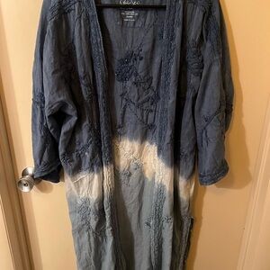Blue and White Embroidered Kimono
